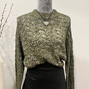 Urban Outfitters Green Cropped Sweater